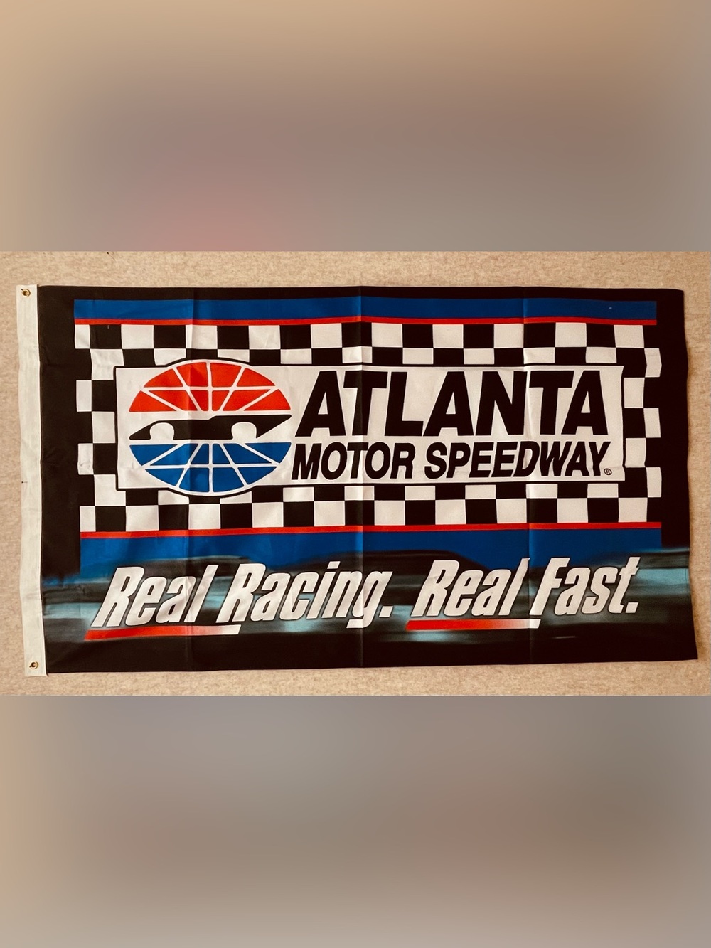 Atlanta Motor Speedway Real Racing Real Fast Flag Banner Reinforced Grommets